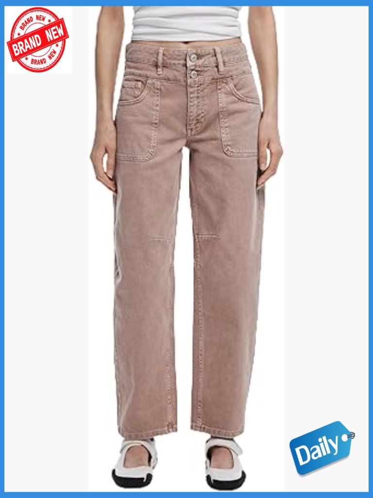 Women's Mid Rise Straight Leg Jeans Cotton Zip Fly